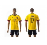 Colombia #17 Pardo Home Soccer Country Jersey