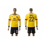 Colombia #22 Murillo Home Long Sleeves Soccer Country Jersey