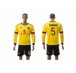 Colombia #5 Carbonero Home Long Sleeves Soccer Country Jersey