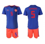 Colombia #5 W.Barrios Away Soccer Country Jersey