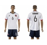 Colombia #6 Bernardo Away Soccer Country Jersey