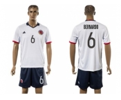 Colombia #6 Bernardo Away Soccer Country Jersey