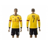 Colombia #7 Bacca Home Long Sleeves Soccer Country Jersey
