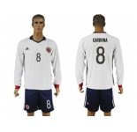 Colombia #8 Cardona Away Long Sleeves Soccer Country Jersey