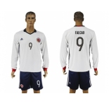 Colombia #9 Falcao Away Long Sleeves Soccer Country Jersey