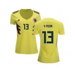 Women Colombia #13 Y.Mina Home Soccer Country Jersey