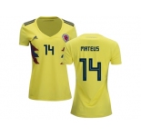 Women Colombia #14 Mateus Home Soccer Country Jersey