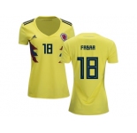 Women Colombia #18 Fabra Home Soccer Country Jersey