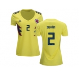 Women Colombia #2 Duvan Home Soccer Country Jersey