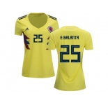 Women Colombia #25 E.Balanta Home Soccer Country Jersey