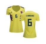 Women Colombia #6 C.Sanchez Home Soccer Country Jersey