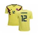 Colombia #12 Cuadrado Home Kid Soccer Country Jersey