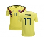 Colombia #17 F.Pardo Home Kid Soccer Country Jersey