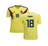 Colombia #18 Fabra Home Kid Soccer Country Jersey