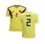 Colombia #2 Duvan Home Kid Soccer Country Jersey