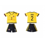 Colombia #2 Zapata Home Kid Soccer Country Jersey