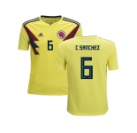 Colombia #6 C.Sanchez Home Kid Soccer Country Jersey