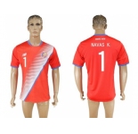Costa Rica #1 Navas K. Home Soccer Country Jersey