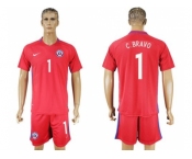 Chile #1 C.Bravo Home Soccer Country Jersey