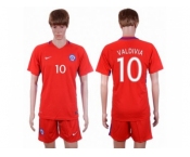 Chile #10 Valdivia Home Soccer Country Jersey