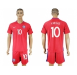 Chile #10 Vargas Home Soccer Country Jersey