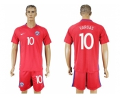 Chile #10 Vargas Home Soccer Country Jersey
