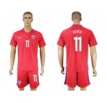 Chile #11 Mora Home Soccer Country Jersey