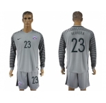 Chile #23 Herrera Grey Goalkeeper Long Sleeves Soccer Country Jersey