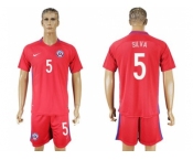 Chile #5 Silva Home Soccer Country Jersey