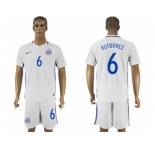 Chile #6 Gutierrez Away Soccer Country Jersey