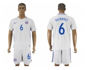 Chile #6 Gutierrez Away Soccer Country Jersey