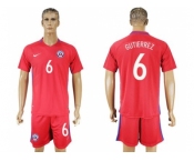 Chile #6 Gutierrez Home Soccer Country Jersey