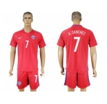 Chile #7 A.Sanchez Home Soccer Country Jersey