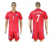 Chile #7 A.Sanchez Home Soccer Country Jersey