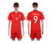 Chile #9 Pinilla Home Soccer Country Jersey
