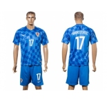 Croatia #17 Mandzukic Away Soccer Country Jersey
