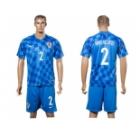 Croatia #2 Vrsaljko Away Soccer Country Jersey