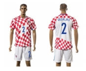Croatia #2 Vrsaljko Home Soccer Country Jersey