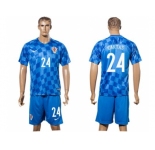 Croatia #24 Caktas Away Soccer Country Jersey