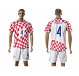 Croatia #4 Perisic Home Soccer Country Jersey