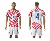 Croatia #4 Perisic Home Soccer Country Jersey