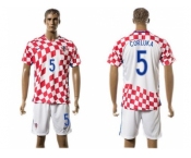 Croatia #5 Corluka Home Soccer Country Jersey