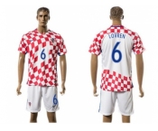 Croatia #6 Lovren Home Soccer Country Jersey