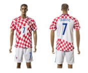 Croatia #7 I.Rakitic Home Soccer Country Jersey