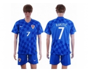Croatia #7 Rakitic Away Soccer Country Jersey