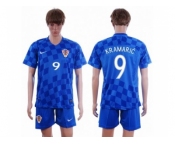 Croatia #9 Kramaric Away Soccer Country Jersey