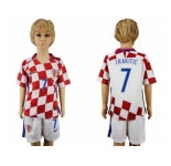 Croatia #7 I.Rakitic Home Kid Soccer Country Jersey