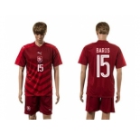 Czech #15 Baros Red Home Soccer Country Jersey