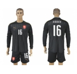 Czech #16 Koubek Black Long Sleeves Goalkeeper Soccer Country Jersey