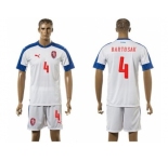 Czech #4 Bartosak Away Soccer Country Jersey